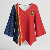 World Football 2026 Spain Custom Kimono Sleeve Blouse Vamos a Espana - Wonder Print Shop