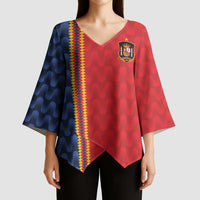 World Football 2026 Spain Custom Kimono Sleeve Blouse Vamos a Espana - Wonder Print Shop