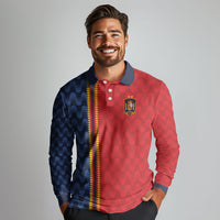 World Football 2026 Spain Custom Long Sleeve Polo Shirt Vamos a Espana - Wonder Print Shop
