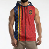 World Football 2026 Spain Custom Sleeveless Zip Hoodie Vamos a Espana - Wonder Print Shop
