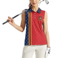 World Football 2026 Spain Custom Women Sleeveless Polo Shirt Vamos a Espana - Wonder Print Shop