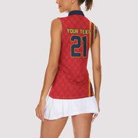 World Football 2026 Spain Custom Women Sleeveless Polo Shirt Vamos a Espana - Wonder Print Shop