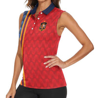 World Football 2026 Spain Custom Women Sleeveless Polo Shirt Vamos a Espana - Wonder Print Shop