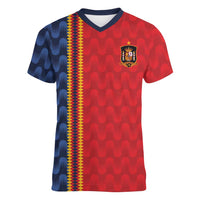 World Football 2026 Spain Custom Women V-Neck T-Shirt Vamos a Espana - Wonder Print Shop