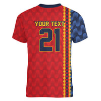 World Football 2026 Spain Custom Women V-Neck T-Shirt Vamos a Espana - Wonder Print Shop