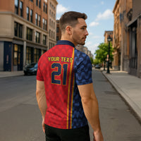 World Football 2026 Spain Custom Zipper Polo Shirt Vamos a Espana - Wonder Print Shop