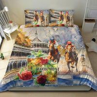 Personalized Kentucky Horse Race Bedding Set With Mint Julep Cocktail LT9 - Wonder Print Shop