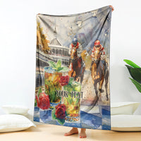 Personalized Kentucky Horse Race Blanket With Mint Julep Cocktail