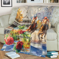 Personalized Kentucky Horse Race Blanket With Mint Julep Cocktail