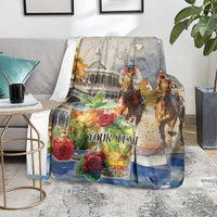 Personalized Kentucky Horse Race Blanket With Mint Julep Cocktail