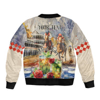 Personalized Kentucky Horse Race Bomber Jacket With Mint Julep Cocktail LT9 - Wonder Print Shop