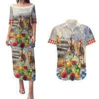 Personalized Kentucky Horse Race Couples Matching Puletasi and Hawaiian Shirt With Mint Julep Cocktail LT9 - Wonder Print Shop