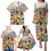 Personalized Kentucky Horse Race Family Matching Puletasi and Hawaiian Shirt With Mint Julep Cocktail - Wonder Print Shop