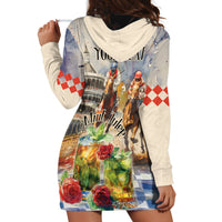 Personalized Kentucky Horse Race Hoodie Dress With Mint Julep Cocktail - Wonder Print Shop