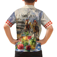 Personalized Kentucky Horse Race Kid Hawaiian Shirt With Mint Julep Cocktail - Wonder Print Shop