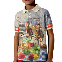 Personalized Kentucky Horse Race Kid Polo Shirt With Mint Julep Cocktail - Wonder Print Shop