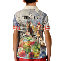 Personalized Kentucky Horse Race Kid Polo Shirt With Mint Julep Cocktail - Wonder Print Shop