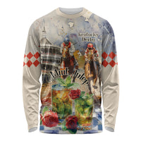 Personalized Kentucky Horse Race Long Sleeve Shirt With Mint Julep Cocktail - Wonder Print Shop