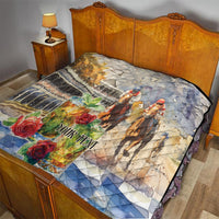 Personalized Kentucky Horse Race Quilt With Mint Julep Cocktail - Wonder Print Shop