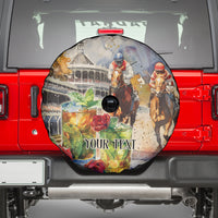Personalized Kentucky Horse Race Spare Tire Cover With Mint Julep Cocktail - Wonder Print Shop