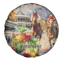 Personalized Kentucky Horse Race Spare Tire Cover With Mint Julep Cocktail - Wonder Print Shop