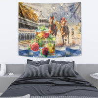 Personalized Kentucky Horse Race Tapestry With Mint Julep Cocktail - Wonder Print Shop