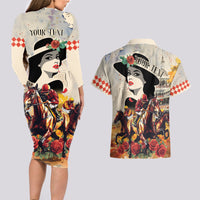 Personalized Kentucky Ladies Couples Matching Long Sleeve Bodycon Dress and Hawaiian Shirt The Run For The Roses Derby LT9 - Wonder Print Shop