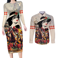 Personalized Kentucky Ladies Couples Matching Long Sleeve Bodycon Dress and Long Sleeve Button Shirt The Run For The Roses Derby LT9 - Wonder Print Shop