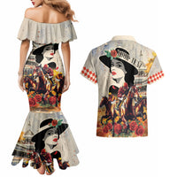 Personalized Kentucky Ladies Couples Matching Mermaid Dress and Hawaiian Shirt The Run For The Roses Derby LT9 - Wonder Print Shop