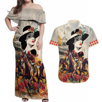 Personalized Kentucky Ladies Couples Matching Off Shoulder Maxi Dress and Hawaiian Shirt The Run For The Roses Derby LT9 - Wonder Print Shop