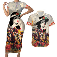 Personalized Kentucky Ladies Couples Matching Short Sleeve Bodycon Dress and Hawaiian Shirt The Run For The Roses Derby LT9 - Wonder Print Shop
