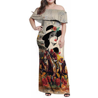 Personalized Kentucky Ladies Family Matching Off Shoulder Maxi Dress and Hawaiian Shirt The Run For The Roses Derby LT9 - Wonder Print Shop