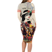 Personalized Kentucky Ladies Long Sleeve Bodycon Dress The Run For The Roses Derby - Wonder Print Shop