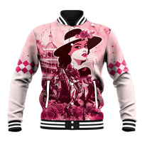Personalized Kentucky Ladies Baseball Jacket The Run For The Roses Derby - Pink Out LT9 - Wonder Print Shop