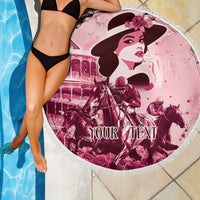 Personalized Kentucky Ladies Beach Blanket The Run For The Roses Derby - Pink Out LT9 - Wonder Print Shop