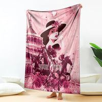 Personalized Kentucky Ladies Blanket The Run For The Roses Derby - Pink Out