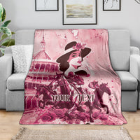 Personalized Kentucky Ladies Blanket The Run For The Roses Derby - Pink Out
