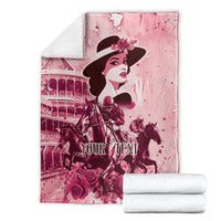 Personalized Kentucky Ladies Blanket The Run For The Roses Derby - Pink Out