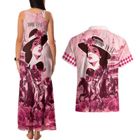 Personalized Kentucky Ladies Couples Matching Tank Maxi Dress and Hawaiian Shirt The Run For The Roses Derby - Pink Out LT9 - Wonder Print Shop