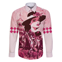 Personalized Kentucky Ladies Family Matching Off Shoulder Maxi Dress and Hawaiian Shirt The Run For The Roses Derby - Pink Out LT9 - Wonder Print Shop