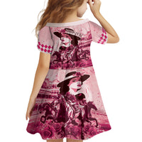 Personalized Kentucky Ladies Family Matching Short Sleeve Bodycon Dress and Hawaiian Shirt The Run For The Roses Derby - Pink Out - Wonder Print Shop