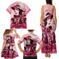 Personalized Kentucky Ladies Family Matching Tank Maxi Dress and Hawaiian Shirt The Run For The Roses Derby - Pink Out - Wonder Print Shop