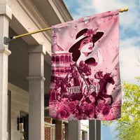 Personalized Kentucky Ladies Garden Flag The Run For The Roses Derby - Pink Out - Wonder Print Shop