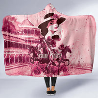 Personalized Kentucky Ladies Hooded Blanket The Run For The Roses Derby - Pink Out