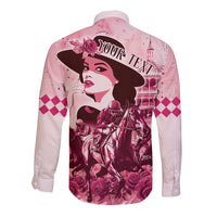 Personalized Kentucky Ladies Long Sleeve Button Shirt The Run For The Roses Derby - Pink Out - Wonder Print Shop