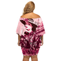 Personalized Kentucky Ladies Off Shoulder Short Dress The Run For The Roses Derby - Pink Out - Wonder Print Shop