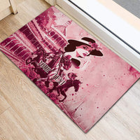 Personalized Kentucky Ladies Rubber Doormat The Run For The Roses Derby - Pink Out - Wonder Print Shop