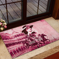 Personalized Kentucky Ladies Rubber Doormat The Run For The Roses Derby - Pink Out - Wonder Print Shop