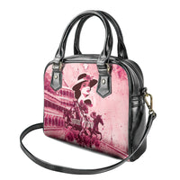 Personalized Kentucky Ladies Shoulder Handbag The Run For The Roses Derby - Pink Out