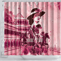 Personalized Kentucky Ladies Shower Curtain The Run For The Roses Derby - Pink Out